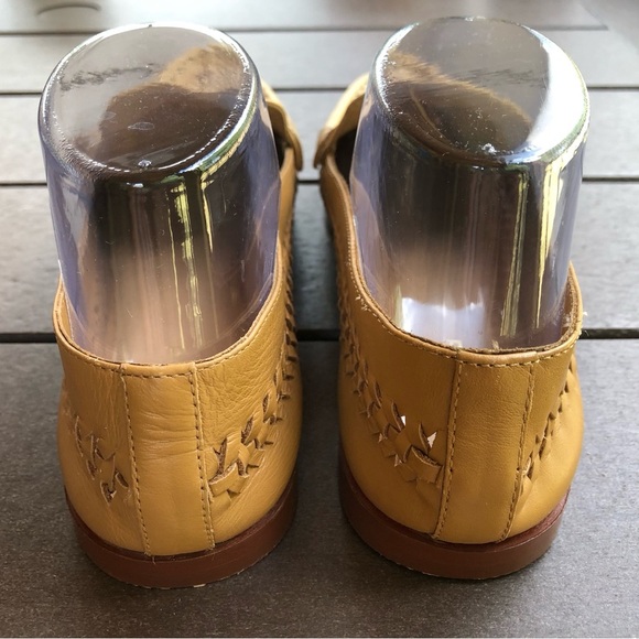Anthropologie Pilcro Tan Leather Comfortable Flat Woven Loafers Size 6M - Picture 5 of 9